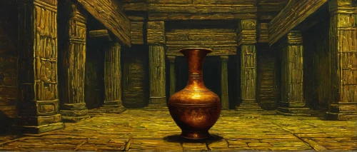 amphora,goblet,medieval hourglass,urn,flagon,cistern,goblet drum,gold chalice,ancient egypt,ancient egyptian,the ancient world,chamber,chalice,copper vase,ancient art,egyptian temple,oil lamp,vase,golden candlestick,funeral urns,Art,Artistic Painting,Artistic Painting 03