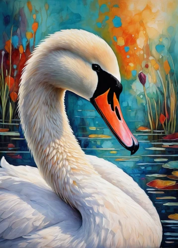 the head of the swan,trumpeter swan,swan,swan on the lake,trumpet of the swan,swans,swan boat,white swan,young swan,swan pair,swan lake,swan cub,constellation swan,mute swan,cygnet,oil painting on canvas,mourning swan,bird painting,trumpeter swans,tundra swan,Conceptual Art,Daily,Daily 34