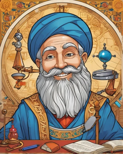 leonardo da vinci,persian poet,medicine icon,leonardo devinci,magus,archimedes,pythagoras,archimandrite,scholar,sikh,rabbi,zoroastrian novruz,settlers of catan,guru,merchant,clockmaker,watchmaker,theoretician physician,magistrate,saranka,Illustration,Realistic Fantasy,Realistic Fantasy 43