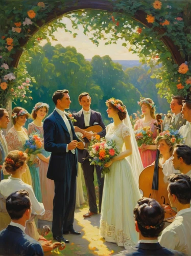 the ceremony,wedding photo,wedding ceremony,wedding couple,wedding soup,engagement,wedding frame,golden weddings,bridegroom,the bride's bouquet,floral greeting,walking down the aisle,silver wedding,just married,matrimony,grooms,floral wreath,wreath of flowers,ceremony,wedding decoration,Art,Classical Oil Painting,Classical Oil Painting 15