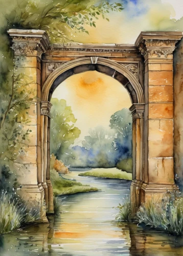 bridge arch,watercolor background,rose arch,arch bridge,watercolour frame,rainbow bridge,stone arch,stone bridge,gapstow bridge,tied-arch bridge,watercolor frame,archway,hangman's bridge,round arch,el arco,watercolor painting,angel bridge,watercolor,devil's bridge,half arch,Illustration,Paper based,Paper Based 24