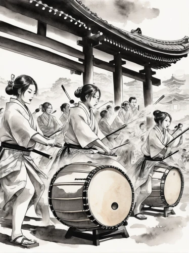 traditional japanese musical instruments,traditional korean musical instruments,traditional chinese musical instruments,hand drums,shakuhachi,cool woodblock images,erhu,korean handy drum,singing bowls,korean culture,kettledrums,drumming,japanese culture,kettledrum,hand drum,shamisen,senso-ji,korean history,ancient singing bowls,wooden drum,Illustration,Paper based,Paper Based 30