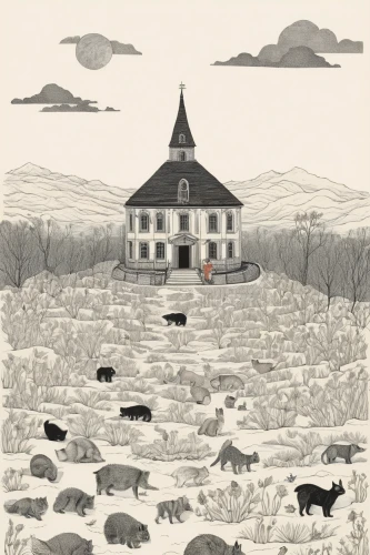 piglet barn,buffalo herd,farmyard,farmstead,buffalo herder,farm animals,noah's ark,cattles,animal shelter,animal migration,animals hunting,farmhouse,the farm,hand-drawn illustration,ruminants,dog illustration,farm landscape,livestock farming,villagers,winter animals,Illustration,Paper based,Paper Based 21