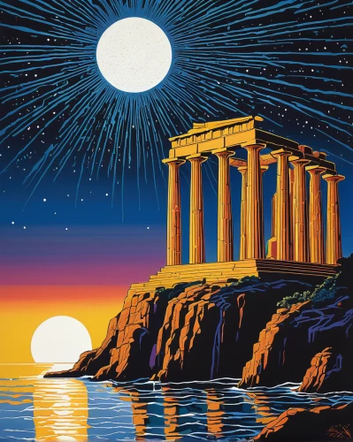 parthenon,ancient greek temple,hellas,greek temple,the parthenon,hellenic,athenian,acropolis,temple of poseidon,greece,athens,artemis temple,temple of hercules,doric columns,greek mythology,temple of diana,athene brama,aphrodite's rock,paestum,neoclassic,Illustration,Black and White,Black and White 21