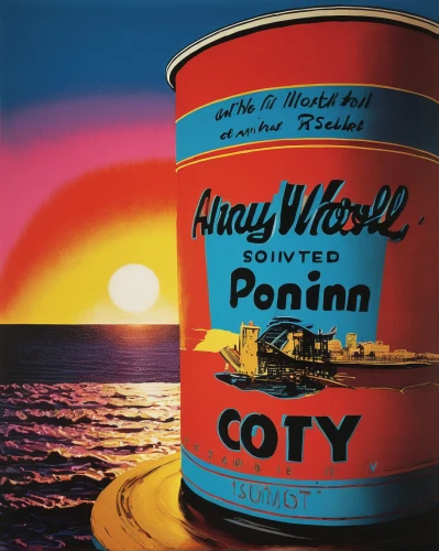 round tin can,cd cover,pomade,port of call,tin can,film poster,port wine,oyster pail,round tin,andy warhol,crisp point,riley one-point-five,acrylic paints,putty,hazard point,vintage art,coconut jam,travel poster,siren point,wax paint,Art,Artistic Painting,Artistic Painting 22