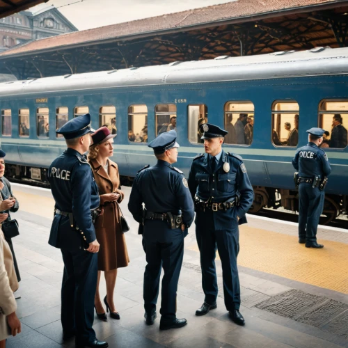 coaches and locomotive on rails,service car,officers,blue rose near rail,the girl at the station,police berlin,police officers,polish police,inspector,criminal police,police work,police force,international trains,policewoman,the bavarian railway museum,passenger cars,police uniforms,intercity train,intercity express,13 august 1961,Photography,General,Natural