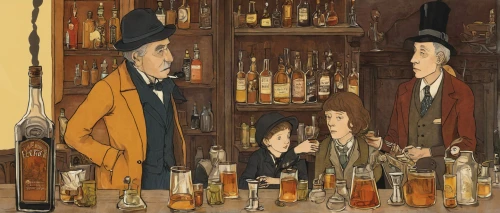 brandy shop,apothecary,bottles,liquor bar,prohibition,drinking establishment,bartender,barmaid,aniseed liqueur,drinking party,unique bar,blended malt whisky,vintage illustration,perfume bottles,potions,liqueur,apéritif,barman,cointreau,bar,Illustration,Realistic Fantasy,Realistic Fantasy 31