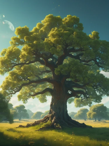 oak tree,flourishing tree,isolated tree,oak,lone tree,old tree,rosewood tree,tree of life,a tree,tree,dragon tree,elm tree,celtic tree,magic tree,argan tree,forest tree,green tree,two oaks,painted tree,smaller tree,Conceptual Art,Sci-Fi,Sci-Fi 11