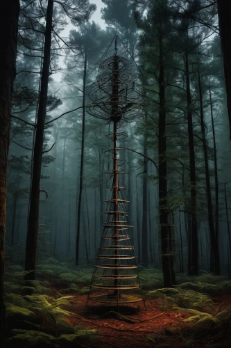 tree house,treehouse,heavenly ladder,jacob's ladder,isolated tree,tree top path,tree top,fire tower,tree stand,ladder,rope-ladder,lookout tower,beacon,treetop,myst,spiral staircase,fairy chimney,stairway to heaven,spire,observation tower,Illustration,American Style,American Style 02
