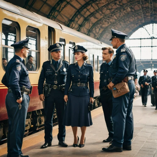 service car,the girl at the station,officers,police uniforms,policewoman,polish police,police officers,police berlin,coaches and locomotive on rails,13 august 1961,the bavarian railway museum,civilian service,carabinieri,osaka station,queensland rail,inspector,a uniform,garda,reichsbahn,police force,Photography,General,Natural
