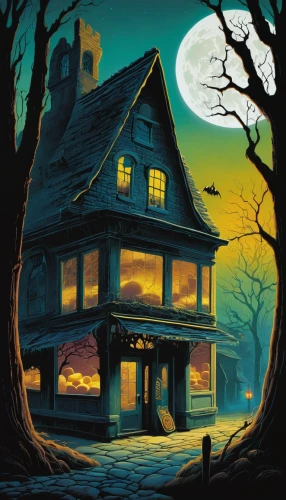 witch's house,the haunted house,halloween poster,witch house,haunted house,house silhouette,halloween and horror,crooked house,halloween scene,halloween illustration,houses clipart,halloween travel trailer,house painting,little house,lonely house,ancient house,doll's house,halloween background,house insurance,cottage,Illustration,Vector,Vector 09