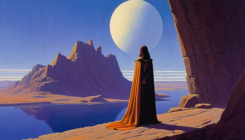 futuristic landscape,earth rise,dune,viewing dune,alien planet,dune landscape,lunar landscape,alien world,guards of the canyon,fantasy landscape,fantasia,sci fiction illustration,desert planet,desert landscape,moon valley,myst,an island far away landscape,monolith,dali,planet eart,Conceptual Art,Sci-Fi,Sci-Fi 15