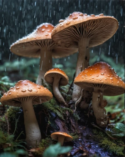 umbrella mushrooms,rain-wet bracket fungi,forest mushrooms,mushroom landscape,toadstools,agaricaceae,edible mushrooms,fungal science,parasols,forest mushroom,fungi,edible mushroom,mushrooms,wild mushrooms,agaric,brown mushrooms,amanita,fairy forest,funnel chanterelles,fungus,Conceptual Art,Sci-Fi,Sci-Fi 13