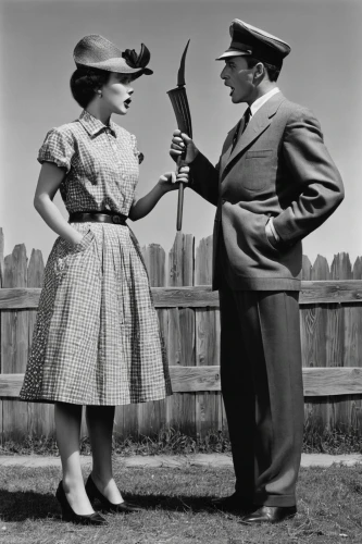 dispute,vintage man and woman,1940 women,fencing weapon,courtship,vintage boy and girl,dowsing,as a couple,heart clothesline,online dating,fencing,fish slice,american gothic,sharp knife,1950s,square dance,sword fighting,home fencing,knife and fork,butcher ax,Photography,Black and white photography,Black and White Photography 09
