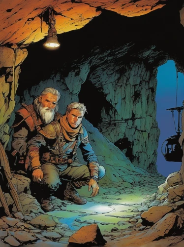 gold mining,caving,cave tour,mining,pit cave,miners,guards of the canyon,speleothem,coal mining,miner,mining facility,dwarves,the blue caves,karst landscape,crypto mining,game illustration,sci fiction illustration,karst,mine shaft,marine scientists,Illustration,Realistic Fantasy,Realistic Fantasy 06