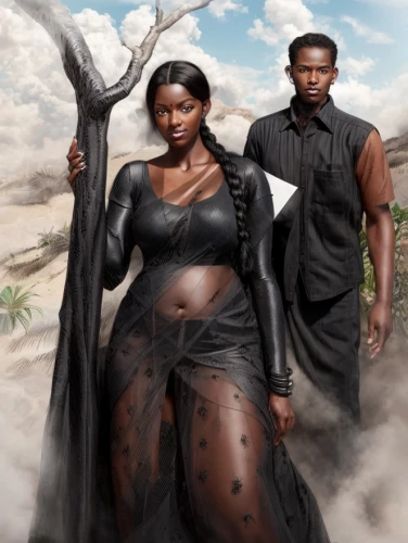 afar tribe,emancipation,biblical narrative characters,heroic fantasy,fantasy art,sci fiction illustration,black couple,nightshade family,angels of the apocalypse,warrior woman,aborigines,fantasy picture,african art,african culture,soapberry family,game illustration,protectors,divine healing energy,guards of the canyon,african woman,Common,Common,Natural