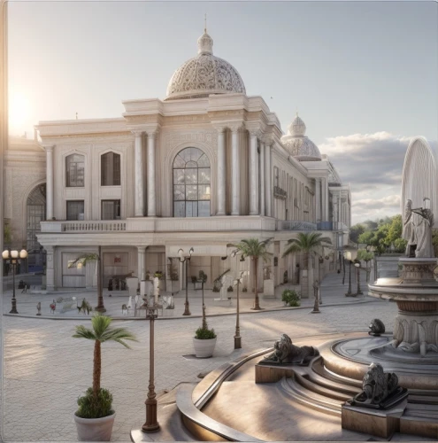 marble palace,the boulevard arjaan,mamaia,sharjah,republic square,the lviv opera house,caesars palace,national cuban theatre,odessa,heliopolis,heroes ' square,french train station,vittoriano,europe palace,3d rendering,bordeaux,movie palace,the forum,muscat,peter's square,Common,Common,Natural