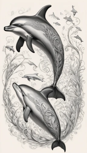 bottlenose dolphins,common dolphins,oceanic dolphins,dolphins,two dolphins,spinner dolphin,dolphins in water,dolphin background,bottlenose dolphin,common bottlenose dolphin,pilot whales,white-beaked dolphin,porpoise,rough-toothed dolphin,short-beaked common dolphin,cetacean,whales,tursiops truncatus,short-finned pilot whale,striped dolphin,Illustration,Black and White,Black and White 30