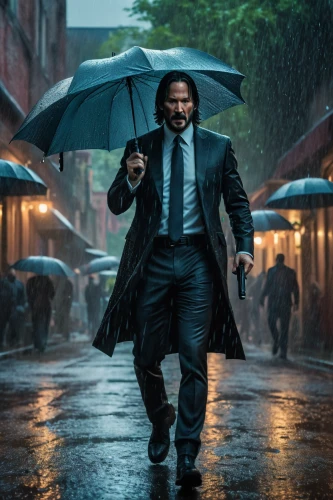 a black man on a suit,man with umbrella,monsoon banner,walking in the rain,raindops,suit actor,black businessman,monsoon,lando,heavy rain,weatherman,dollar rain,x-men,overcoat,aquaman,wolverine,kingpin,harvey,wall street,the suit,Photography,General,Fantasy