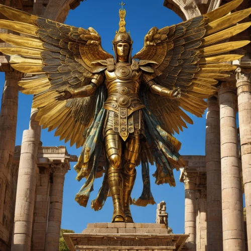 the archangel,archangel,eros statue,pharaonic,the statue of the angel,egypt,sphinx pinastri,athena,garuda,angel statue,horus,heliopolis,sphinx,imperator,egyptian temple,angelology,the ancient world,ramses ii,king tut,the sphinx,Conceptual Art,Fantasy,Fantasy 04