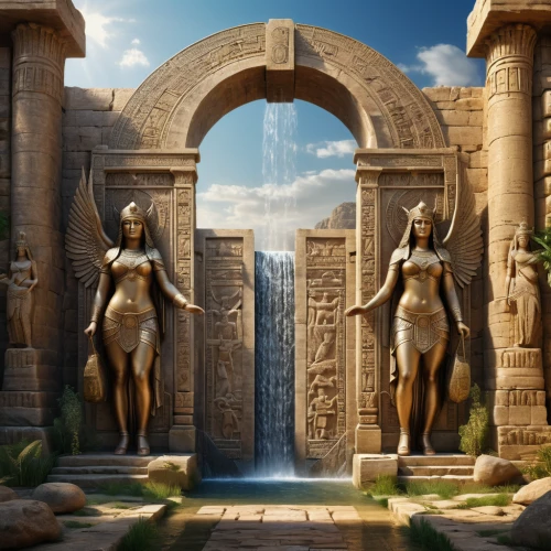 egyptian temple,atlantis,decorative fountains,the ancient world,ancient civilization,ancient egypt,artemis temple,ramses ii,fountain of friendship of peoples,ancient city,pharaohs,karnak,pharaonic,ancient egyptian,neptune fountain,stargate,stone fountain,pallas athene fountain,fountains,house with caryatids,Photography,General,Natural