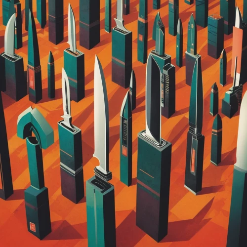 city blocks,art deco background,futuristic landscape,pylons,metropolis,graveyard,barricade,low-poly,necropolis,skyscrapers,abstract retro,decorative arrows,low poly,missiles,rows of planes,blocks,game blocks,fortress,swords,hollow blocks,Conceptual Art,Daily,Daily 20