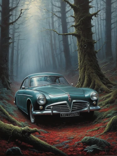 volvo amazon,borgward,bmw 501,studebaker lark,aronde,buick super,volvo p1800,borgward hansa,edsel,studebaker champion,ford anglia,sunbeam alpine,mercedes benz 190 sl,austin cambridge,notchback,mercedes-benz 190sl,mercedes-benz 190 sl,ford thunderbird,pontiac tempest,chevrolet impala,Conceptual Art,Fantasy,Fantasy 29