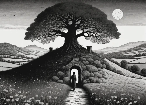 tree of life,the dark hedges,the girl next to the tree,bodhi tree,girl with tree,tree thoughtless,lone tree,the japanese tree,the branches of the tree,birch tree illustration,jrr tolkien,celtic tree,the roots of trees,andreas cross,rooted,tree grove,of trees,the trees,book illustration,lan thom,Illustration,Black and White,Black and White 09