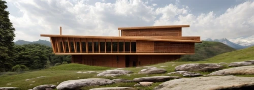 cubic house,timber house,house in mountains,dunes house,wooden house,house in the mountains,archidaily,3d rendering,cube stilt houses,wooden sauna,modern architecture,frame house,modern house,cube house,corten steel,model house,wooden construction,stilt house,mountain hut,wooden facade