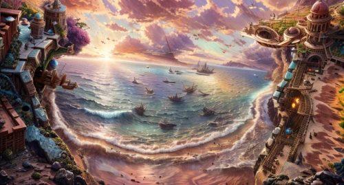 sea fantasy,3d fantasy,fantasy world,fantasy art,valerian,fantasy landscape,fantasy picture,tokyo disneysea,fantasy city,dream world,the endless sea,ocean paradise,fractals art,cube sea,disney sea,atlantis,fractal environment,open sea,other world,sci fiction illustration