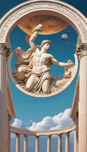 la nascita di venere,vittoriano,sistine chapel,classical antiquity,neoclassical,alpino-oriented milk helmling,greek mythology,the parthenon,parthenon,acropolis,neoclassic,greek in a circle,geocentric,three pillars,ancient greek temple,apollo and the muses,apollo,pantheon,monument to vittorio emanuele,hellas,Conceptual Art,Fantasy,Fantasy 23