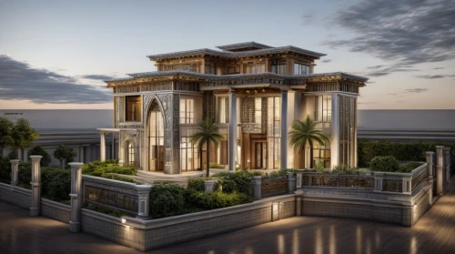 marble palace,luxury property,mamaia,luxury real estate,qasr al watan,mansion,classical architecture,luxury home,egyptian temple,house with caryatids,qasr al kharrana,belvedere,3d rendering,build by mirza golam pir,garden elevation,model house,greek temple,sharjah,doric columns,pillars,Architecture,Villa Residence,Modern,None