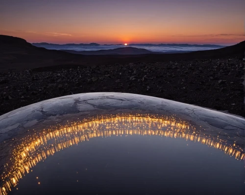 infinity swimming pool,volcano pool,reflection of the surface of the water,north cape,eastern iceland,reflection in water,frozen bubble,frozen soap bubble,water mirror,arctic antarctica,sun reflection,reflecting pool,environmental art,crater lake,meteorological phenomenon,sundial,parabolic mirror,sun dial,natural phenomenon,astronomy,Photography,Documentary Photography,Documentary Photography 31