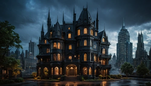 gothic architecture,gothic style,fairy tale castle,castle of the corvin,ghost castle,haunted castle,dark gothic mood,gothic,fairytale castle,the haunted house,haunted cathedral,victorian,witch house,water castle,witch's house,gold castle,fantasy city,magic castle,haunted house,3d fantasy