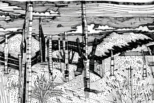 woodcut,cool woodblock images,woodblock prints,woodblock printing,printmaking,swampy landscape,panels,grasses in the wind,fields of wind turbines,brook landscape,cattails,phragmites,david bates,rice paddies,organ pipe,yamada's rice fields,ricefield,serigraphy,bamboo plants,furrows,Design Sketch,Design Sketch,None