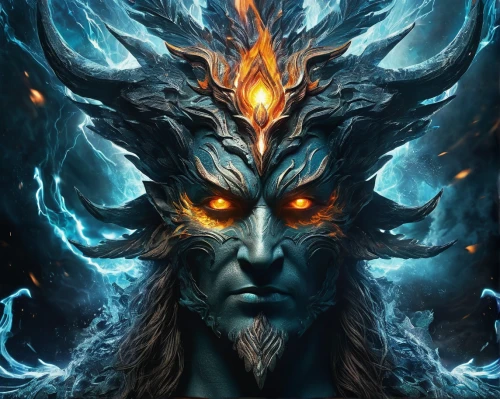 poseidon god face,lokportrait,massively multiplayer online role-playing game,fantasy portrait,shaman,poseidon,sea god,twitch icon,fantasy art,garuda,nine-tailed,northrend,daemon,druid,shamanic,norse,fire background,druids,dark elf,pagan,Photography,General,Fantasy