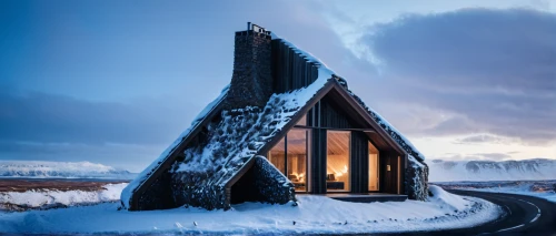 icelandic houses,winter house,inverted cottage,snowhotel,snow shelter,ice hotel,eastern iceland,timber house,iceland,cubic house,snow roof,snow house,holiday home,the polar circle,the cabin in the mountains,cooling house,mountain hut,small cabin,house in the mountains,frame house,Photography,General,Natural