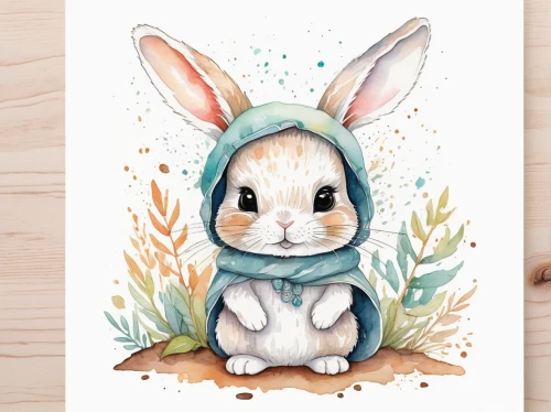 little rabbit,little bunny,peter rabbit,watercolor baby items,wood rabbit,rainbow rabbit,bunny,rabbit,european rabbit,brown rabbit,rabbits and hares,domestic rabbit,cottontail,easter card,no ear bunny,baby bunny,bunny on flower,rabbits,rabbit owl,gray hare,Illustration,Paper based,Paper Based 16