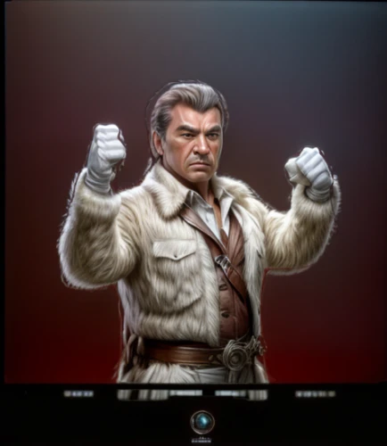 game figure,actionfigure,angry man,iceman,action figure,wolfman,male character,father frost,3d figure,vladimir,lando,yeti,xing yi quan,vulcan,kingpin,brute,cable,game character,imperial coat,man holding gun and light