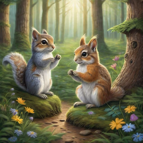 squirrels,woodland animals,chinese tree chipmunks,squirell,forest animals,cute animals,forest background,whimsical animals,foxes,garden-fox tail,fox stacked animals,springtime background,sciurus,acorns,romantic portrait,serenade,fairy forest,young couple,romantic scene,squirrel,Photography,General,Natural