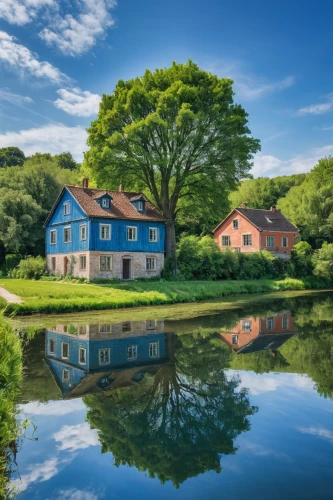 danish house,house with lake,house by the water,the netherlands,dutch landscape,fisherman's house,home landscape,netherlands,giverny,scandinavia,water mill,summer cottage,idyllic,bornholm,green landscape,normandie region,denmark,france,frisian house,holland,Photography,General,Natural