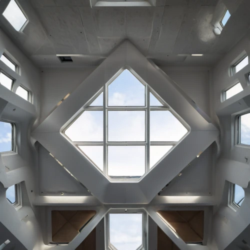 daylighting,skylight,sky space concept,cubic house,glass roof,ceiling construction,sky apartment,ceiling ventilation,concrete ceiling,roof lantern,ceiling fixture,hall roof,lattice windows,attic,ufo interior,folding roof,vaulted ceiling,lattice window,ceiling,box ceiling