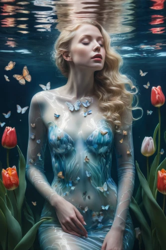 water nymph,the blonde in the river,water lotus,submerged,siren,water rose,immersed,underwater background,flower of water-lily,water lilies,under the water,underwater,sirens,secret garden of venus,nelumbo,under water,water lily,rusalka,watery heart,lotus hearts,Photography,Artistic Photography,Artistic Photography 01