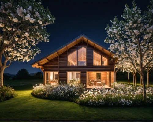 landscape lighting,wooden house,smart home,summer cottage,beautiful home,3d rendering,small cabin,garden shed,new england style house,miniature house,timber house,summer house,country cottage,log cabin,danish house,house in the forest,landscape designers sydney,mid century house,small house,inverted cottage,Photography,General,Natural