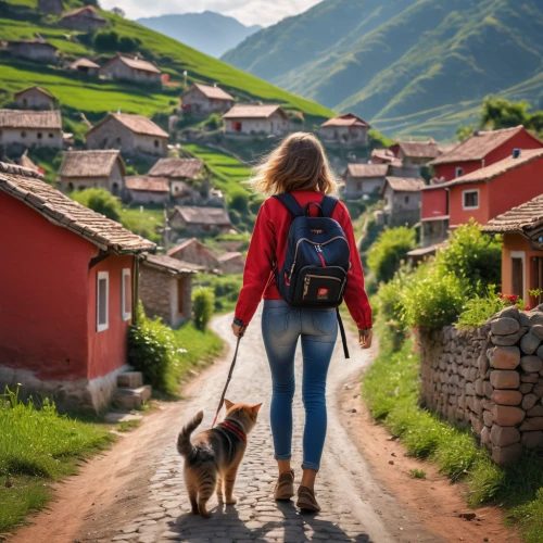 girl with dog,travel woman,dog hiking,peru,girl walking away,basque shepherd dog,karakachan dog,romanian mioritic shepherd dog,east-european shepherd,appenzeller sennenhund,woman walking,pyrenean shepherd,sapa,travel insurance,bohemian shepherd,nepal,peru i,cusco,carpathian shepherd dog,montenegrin mountain hound,Photography,General,Natural