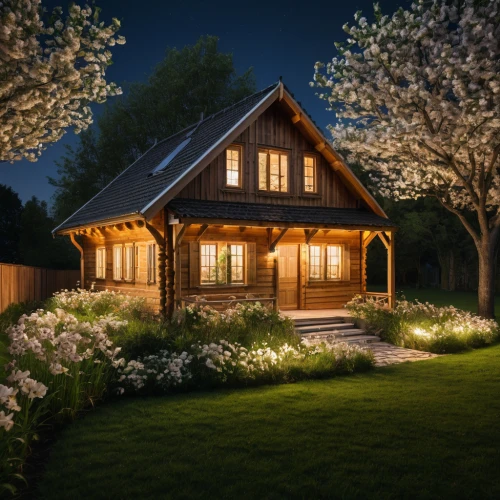 landscape lighting,summer cottage,wooden house,small cabin,beautiful home,log cabin,new england style house,country cottage,smart home,house in the forest,timber house,garden shed,log home,danish house,summer house,home landscape,small house,cottage,little house,miniature house,Photography,General,Natural