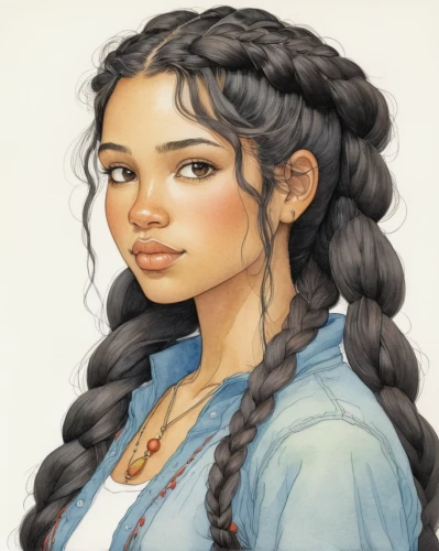 moana,braids,braid,rowan,bunches of rowan,braiding,braided,girl portrait,jasmine,french braid,eurasian,polynesian girl,fantasy portrait,tiana,cassia,twists,vanessa (butterfly),young girl,milkmaid,inka,Illustration,Realistic Fantasy,Realistic Fantasy 04