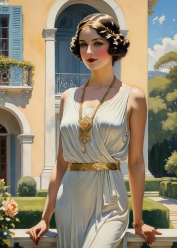 art deco woman,art deco,fashionista from the 20s,neoclassic,neoclassical,art deco ornament,twenties women,art nouveau,roaring twenties,art deco frame,art deco background,vintage fashion,vintage woman,vintage women,great gatsby,emile vernon,1920s,art deco wreaths,lilian gish - female,sheath dress,Art,Classical Oil Painting,Classical Oil Painting 02