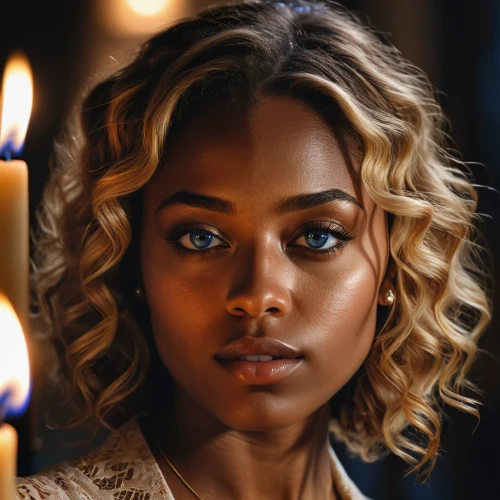 candlelight,ethiopian girl,candlelights,candle light,african american woman,african-american,mystical portrait of a girl,visual effect lighting,fire eyes,african woman,afar tribe,beautiful african american women,burning candle,illuminate,candle flame,fire angel,a candle,ash leigh,scene lighting,black candle,Photography,General,Natural