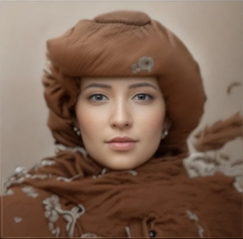 vintage female portrait,vintage woman,vintage girl,yemeni,arab,miss circassian,vintage women,iranian,arabian,twenties women,muslim woman,islamic girl,woman's hat,girl wearing hat,pamir,young woman,turpan,jordanian,brown hat,retro woman,Common,Common,Natural